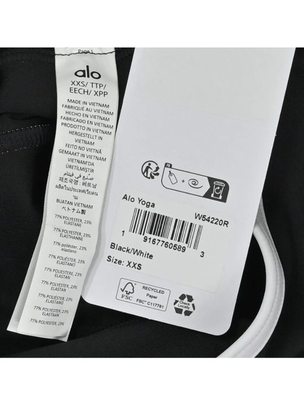 ALO Yoga Airlift High Waist Charger 7/8 Leggings 54220R in Black/White